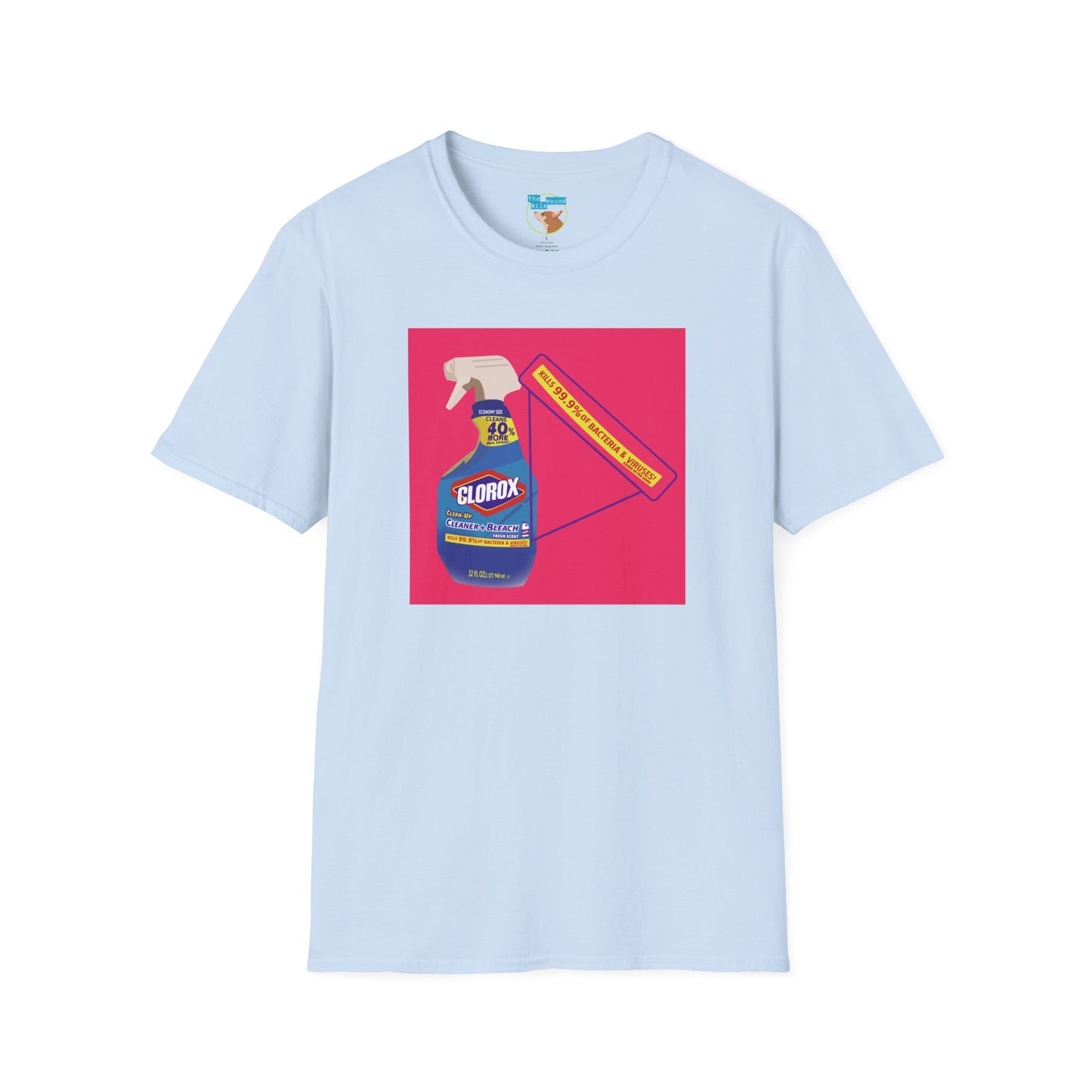 Cleaning Humor T-Shirt — Colorful Clorox Spray Graphic
