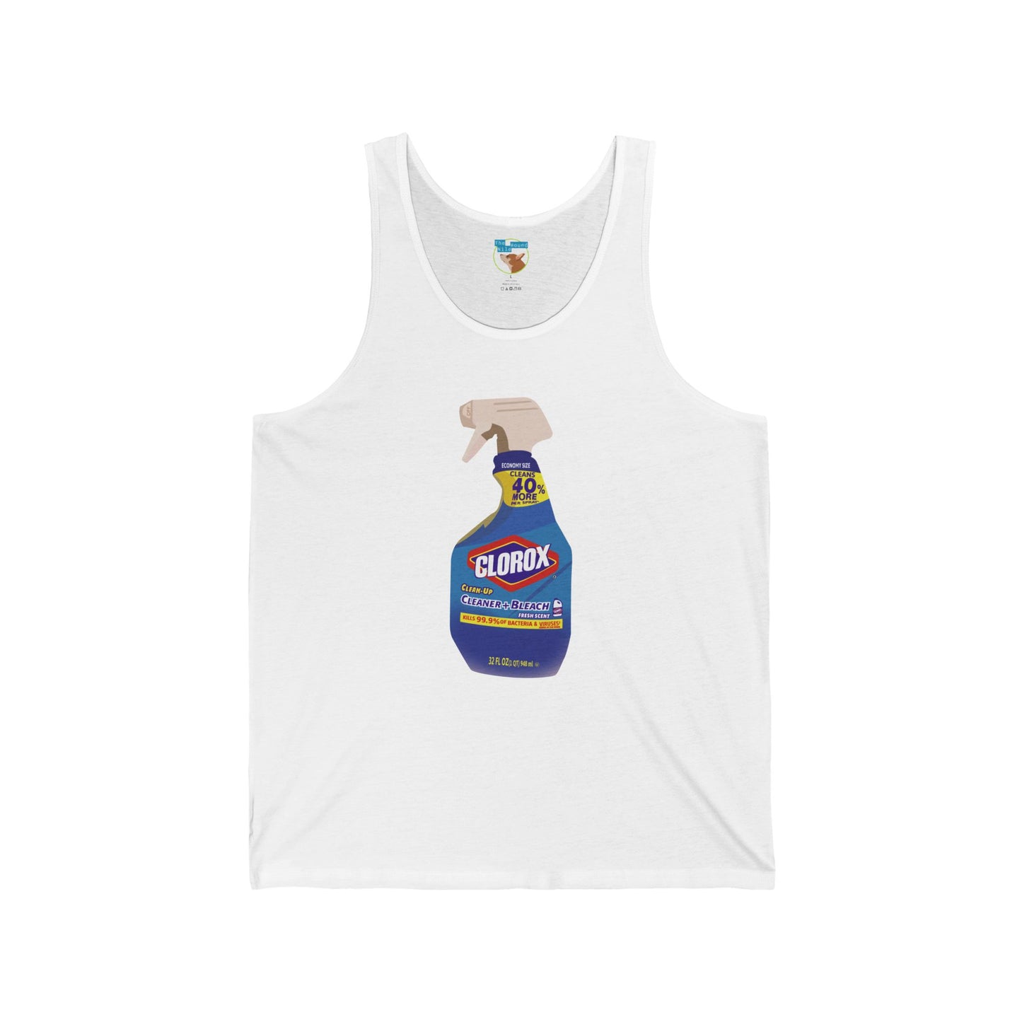 Cleaning Spray Tank Top — Retro Clorox Bottle Graphic Tank