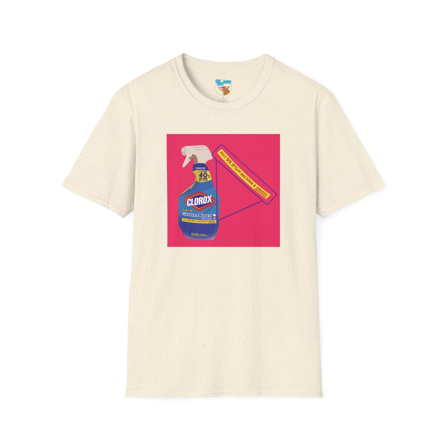 Cleaning Humor T-Shirt — Colorful Clorox Spray Graphic