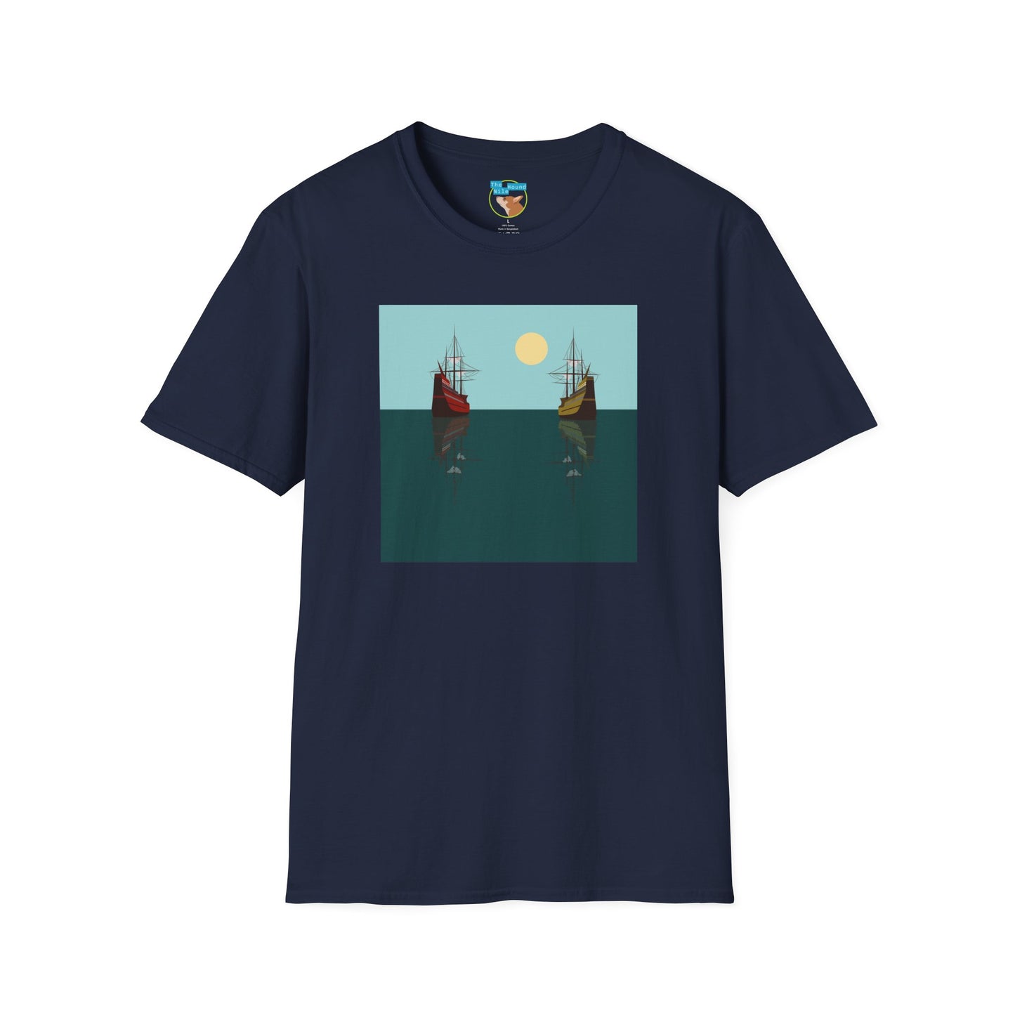 Sailing Ships Sunset T-Shirt — Minimal Nautical Ocean Tee