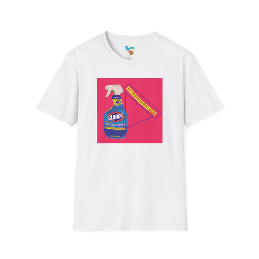Cleaning Humor T-Shirt — Colorful Clorox Spray Graphic
