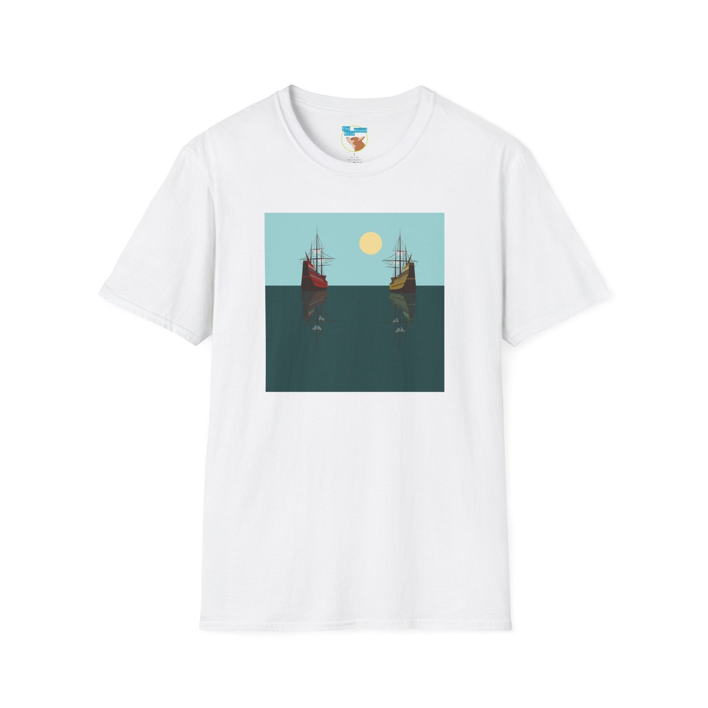 Sailing Ships Sunset T-Shirt — Minimal Nautical Ocean Tee