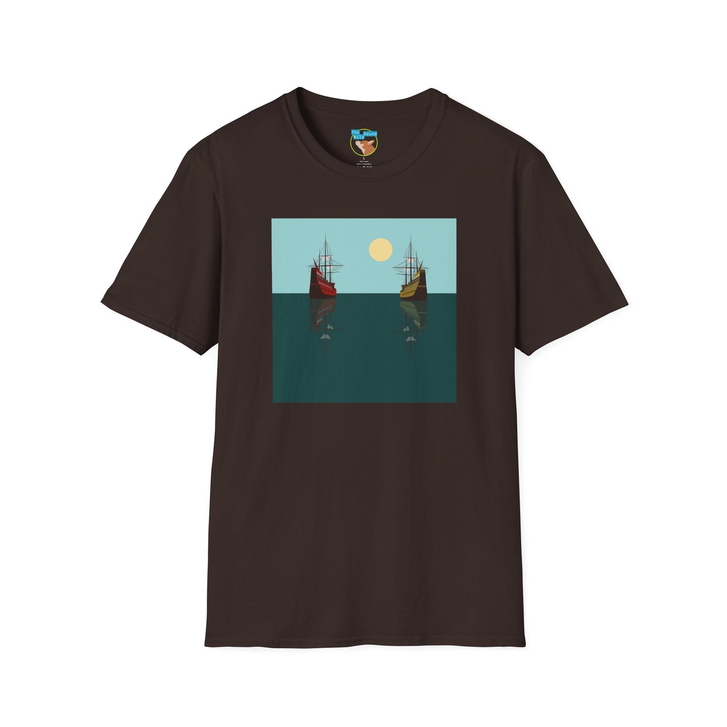 Sailing Ships Sunset T-Shirt — Minimal Nautical Ocean Tee