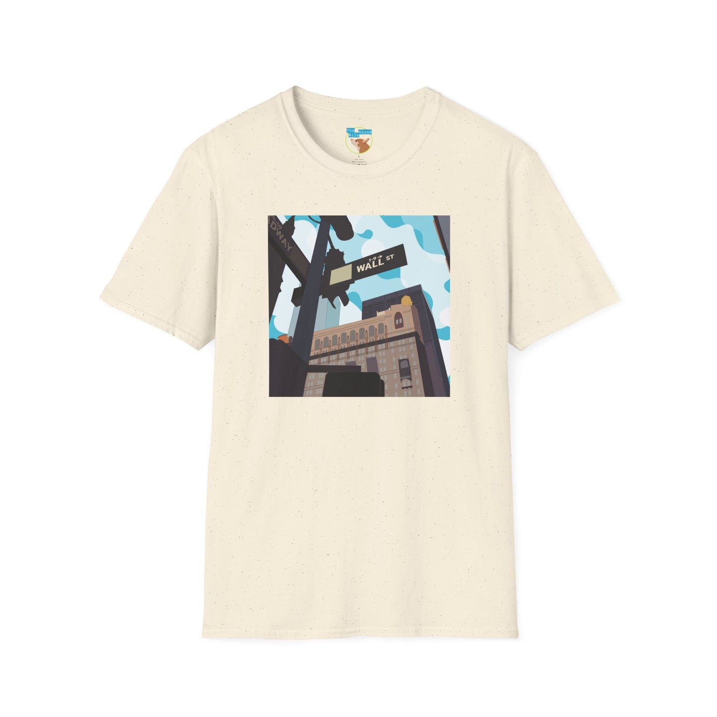 Wall St. Cityscape T-Shirt — Vintage Financial District Illustration