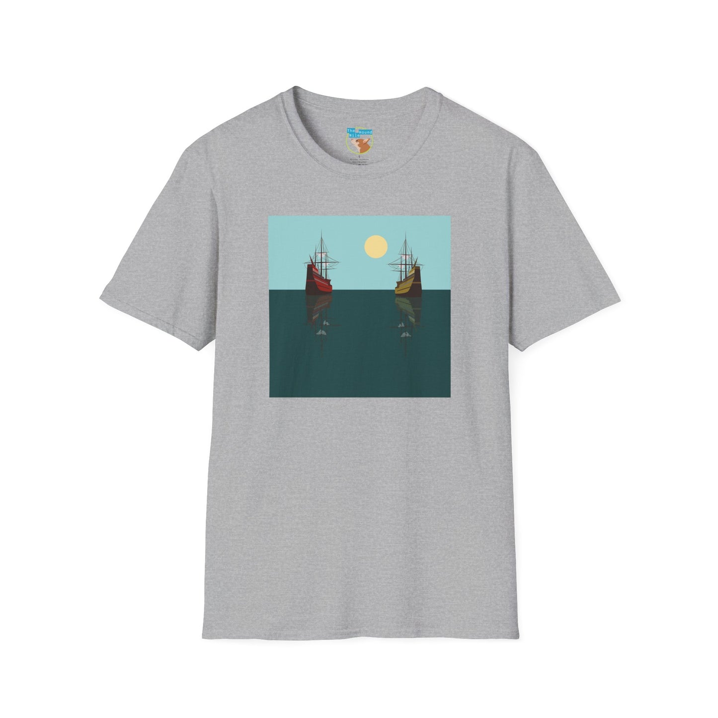 Sailing Ships Sunset T-Shirt — Minimal Nautical Ocean Tee