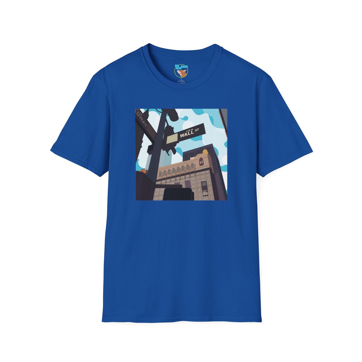 Wall St. Cityscape T-Shirt — Vintage Financial District Illustration